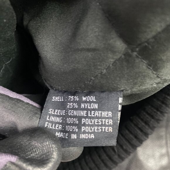 Boston Fire Department Jacket Varsity Letterman Wool Leather BFD Men's 2XL Black - Picture 8 of 11